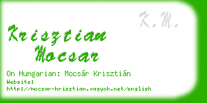 krisztian mocsar business card